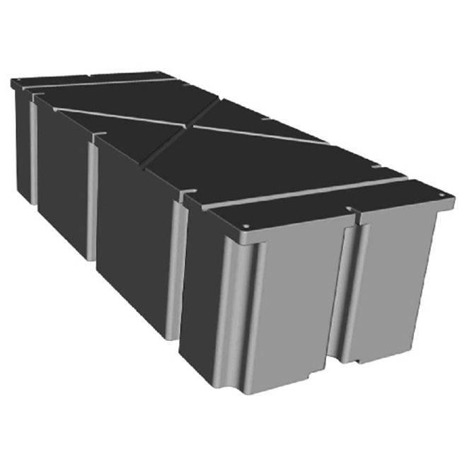 Multinautic Polyethylene Black 24 x 60 x 16-in Dock Float