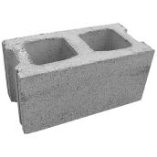 Decor Precast Standard Concrete Block - Grey - Uniformed Shape - 10-in L x 16-in W x 8-in H