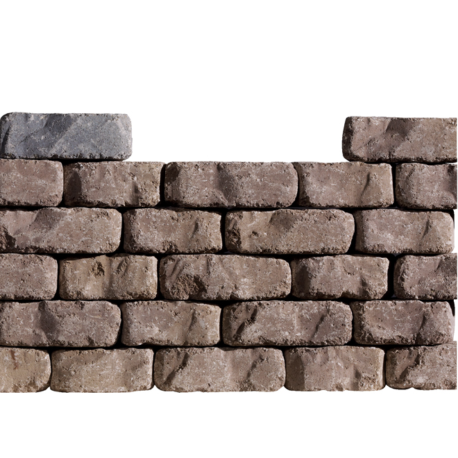 Oldcastle Tumbled Retaining Wall Block Trapezoid Earth Blend - 4 x 11 1/2 x 7 1/4-in