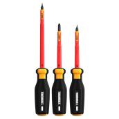 ToughBuilt Screwdriver Set with Shock-Resistant and Insulated Shank - 3-Piece