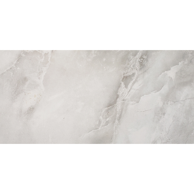 Mono Serra Porcelain Tiles - Marble Effect - 12-in x 24-in - 15.5-sq. ft. - Grey - Glossy Finish - 8/Pack