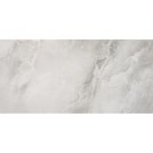 Tuile de porcelaine effet marbre par Mono Serra, 12 po x 24 po, 15,5 pi², gris lustré, emballage de 8