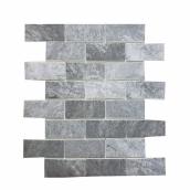 Mosaïque grise imbriquée en porcelaine Mono Serra 12 po x 11 po, 10,23 pi²