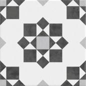 Mono Serra Braga Porcelain Tile - 8-in x 8-in - Black and White