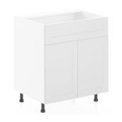 Landon & Co. ELITE 24-in Sink Base Cabinet in MDF with 2 Shaker-Style Doors - White