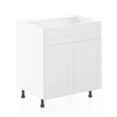 Landon & Co. ELITE 30-in Sink Base Cabinet in MDF with 2 Shaker-Style Doors - White