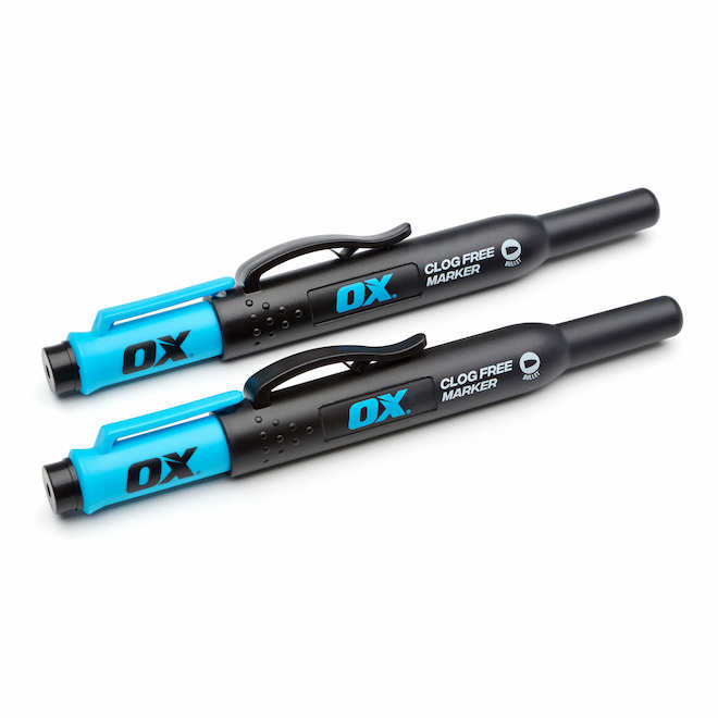Ox Tools Permanent Marker - Black - 2/Pk