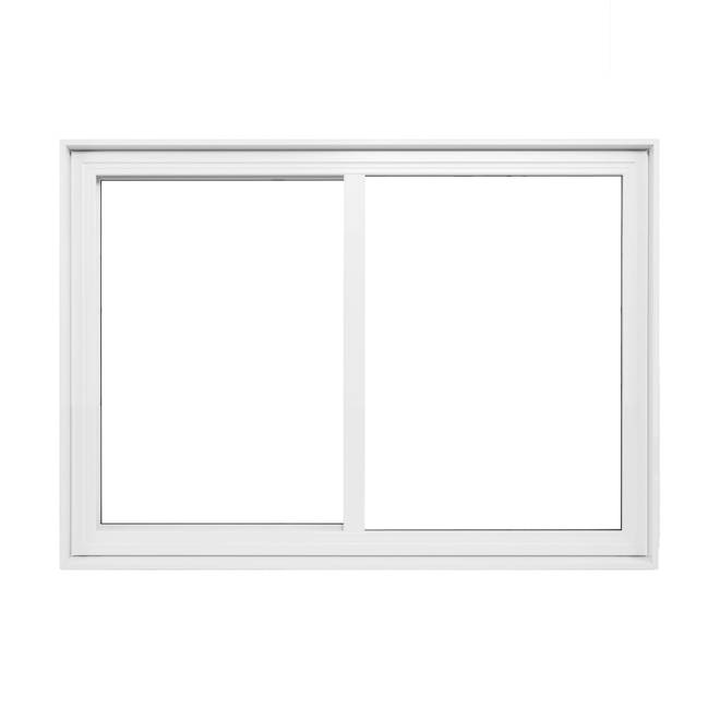 Fenêtre coulissante de Supervision, blanche, revêtement de PVC, 47 po de large x 31 po de haut