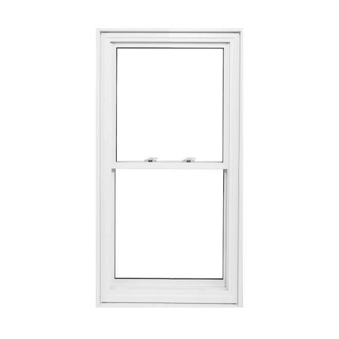 Fenêtre coulissante de Supervision, blanche, revêtement de PVC, 24 po de large x 48 po de haut