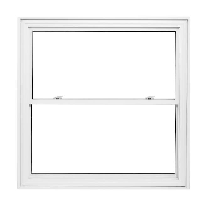 Fenêtre coulissante de Supervision, blanche, revêtement de PVC, 36 po de large x 36 po de haut