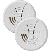 First Alert Basic Smoke Alarms with Batteries - 85 dB - White - 2-Pack