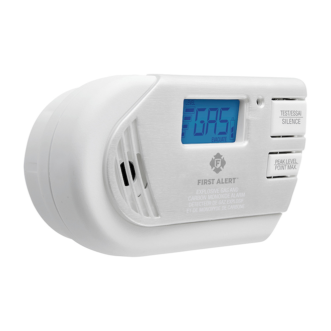 Détecteur de monoxyde de carbone Capteur d'alarme de gaz Testeur de gaz  d'empoisonnement Détecteur d'avertissement de voix humaine avec écran LCD  (blanc)