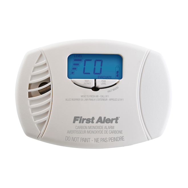 Avertisseur de fumée et de monoxyde de carbone First Alert avec alerte  vocale, plastique, blanc 1039781