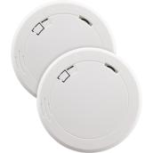 First Alert Smoke Alarms with Battery - Plastic White Pack of 2