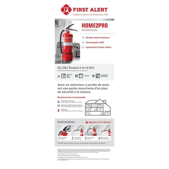 Extincteur d'incendie nautique rechargeable First Alert, 100 lb/po², acier,  blanc