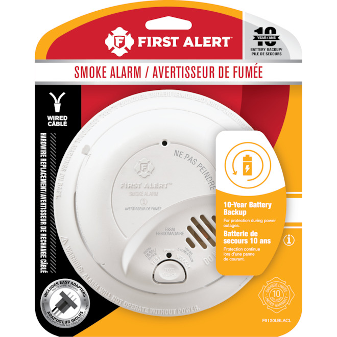 First Alert Hardwired Ionization Smoke Alarm with Battery Backup