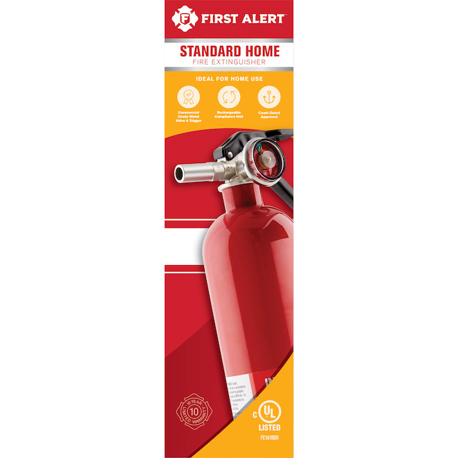 First Alert Red Metal Rechargeable Home Fire Extinguisher