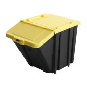 1-Pack 16-Gallons Black/Yellow Storage Tote with Hinged Lid