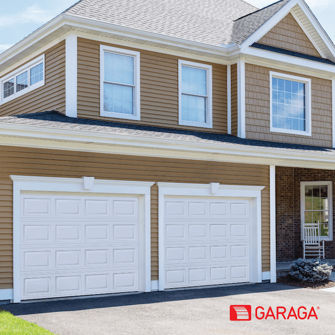 Garaga 9-ft x 7-ft White Steel Classic Garage Door