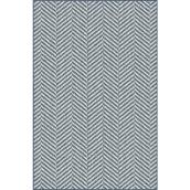 Tapis de passage Trident motif de chevrons bleu 24 po x 60 po