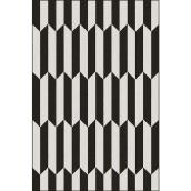 Tapis d'intérieur en polypropylène Row Roomio 48 x 72 po, noir et blanc