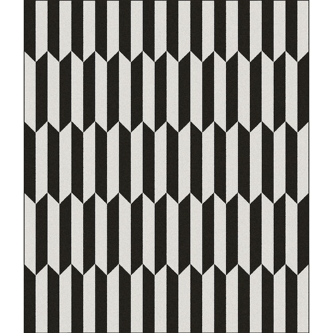 Roomio Row Indoor Polypropylene Rug of 72 x 84-in - Black and White