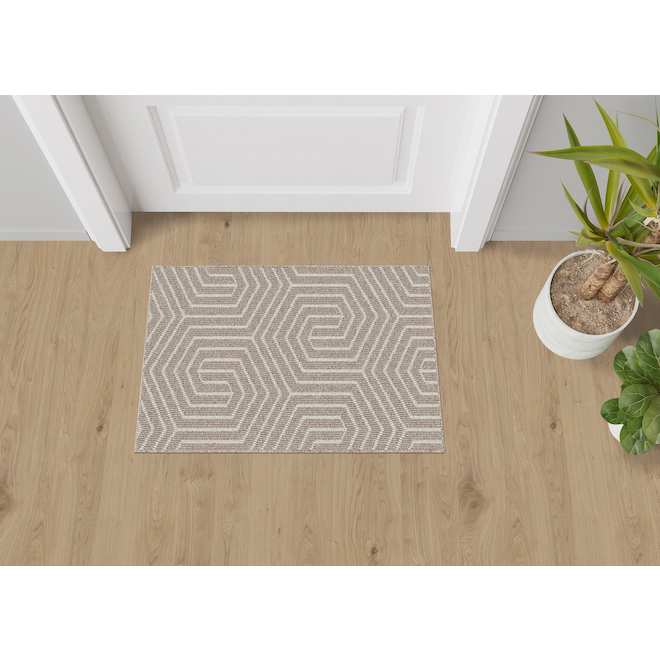 Tapis d'intérieur en polypropylène Gema Roomio 20 1/2 x 32 po, rivage beige