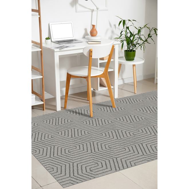 Roomio Gema Indoor Polypropylene Rug of 48 x 72-in - Silver Iron