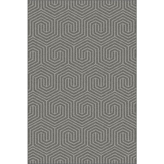 Tapis d'intérieur en polypropylène Gema Roomio 48 x 72 po, fer brossé