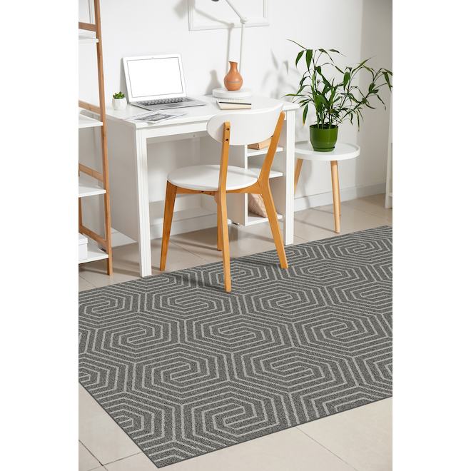 Tapis d'intérieur en polypropylène Gema Roomio 48 x 72 po, fer brossé