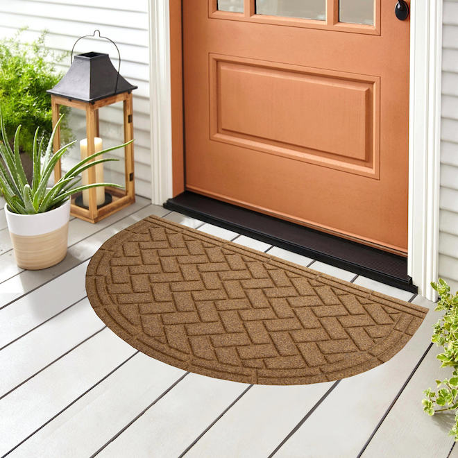 Roomio Peak Entry Mat with Stamped Pattern of 18 x 30-in - Honey Gold