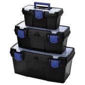 Kobalt 3-Pack Black Plastic Stackable Portable Tool Box