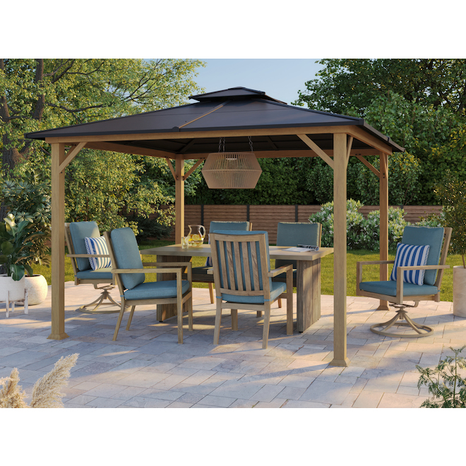 LANDON&CO Landon & Co. Gazebo in Steel with Hardtop Roof and