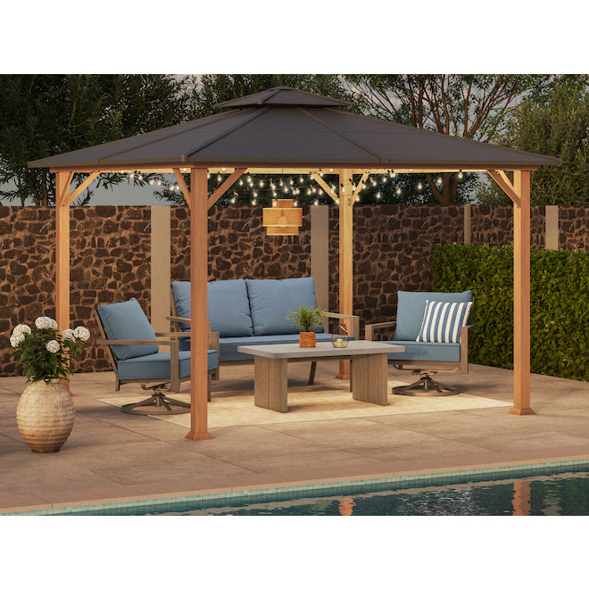 LANDON&CO Landon & Co. Gazebo in Steel with Hardtop Roof and