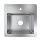 Évier de cuisine simple carré monotrou à encastrer/sous-plan allen + roth de 15 x 15 po en acier inoxydable