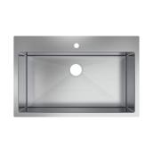 Allen + Roth 31-in x 20-in Stainless Steel - Single Bowl Drop-In/Undermount 1 Hole - Residential Kitchen Sink