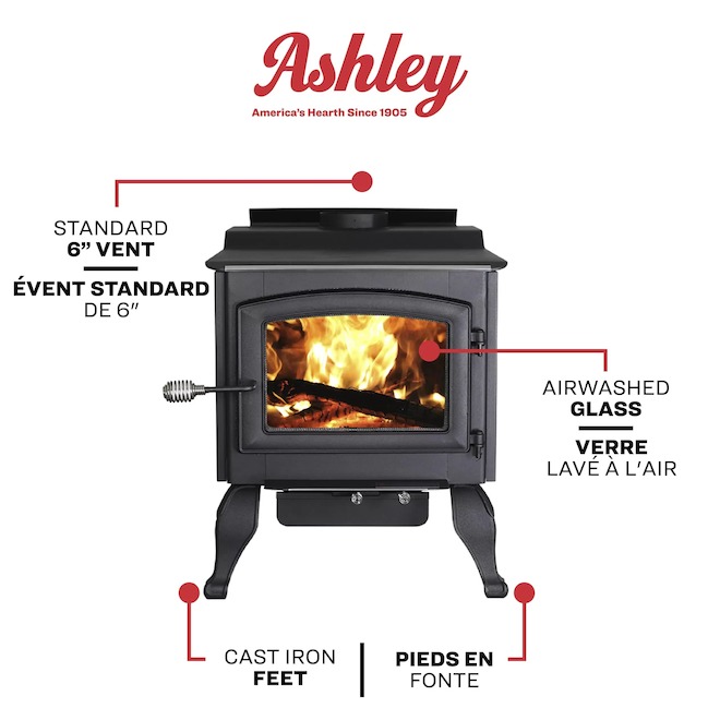 Ashley Pedestal Wood Stove 152,000 BTU