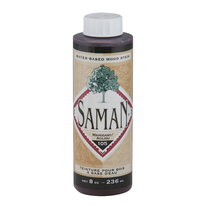 Saman One Coat Interior Wood Stain - Water-Based -Odourless - Mahogany - 236 ml