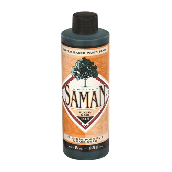Saman Wood Stain - Black - Matte - Water Based - Interior - 236 mL - Non-flammable - odourless
