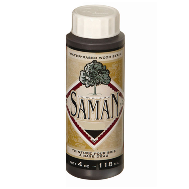 Teinture en une couche pour bois d'intérieur Saman, à base d'eau, inodore, noir, 118 ml