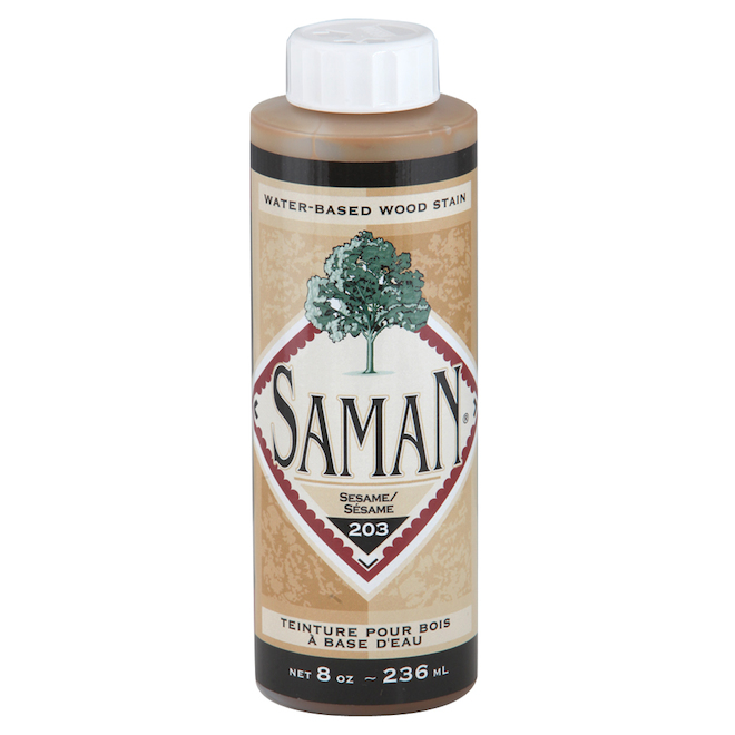 Teinture pour bois d'intérieur Saman, sésame, à base d'eau, inodore, 236 ml