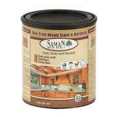 Saman One Step Wood Stain and Varnish - Aged Oak - Oil-Based - 946 ml