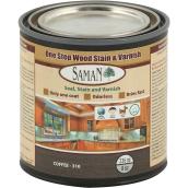 Saman One Step Interior Wood Stain and Varnish - Water-Based - Coffee - Low VOC - 946 ml