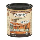 Saman One Step Interior Wood Stain and Varnish - Water-Based - Cocoa - Low VOC - 946 ml