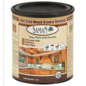 Saman One Step Interior Wood Stain and Varnish - Water-Based - Dark Walnut - Low VOC - 946 ml