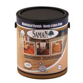 Vernis à base d'eau pour le bois d'intérieur Saman, lustré, clair, faible odeur, 3,78 L