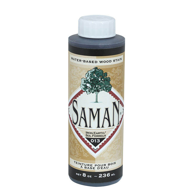 Teinture pour bois d'intérieur en une couche Saman, à base d'eau, inodore, sol ferreux, 236 ml