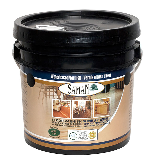 Saman WaterBased Floor Varnish Crystal Clear Satin Finish 10 L 160