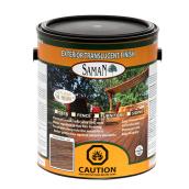 SamaN One-Coat Exterior Wood Stain - Low VOC - Translucent - Treated Brown Wood - 3.78-L