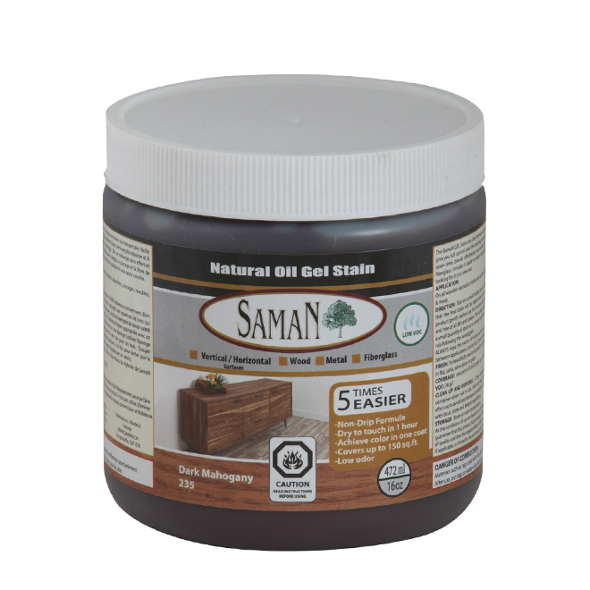 SamaN Natural Oil Gel Stain - Dark Mahogany - odourless - 472 mL